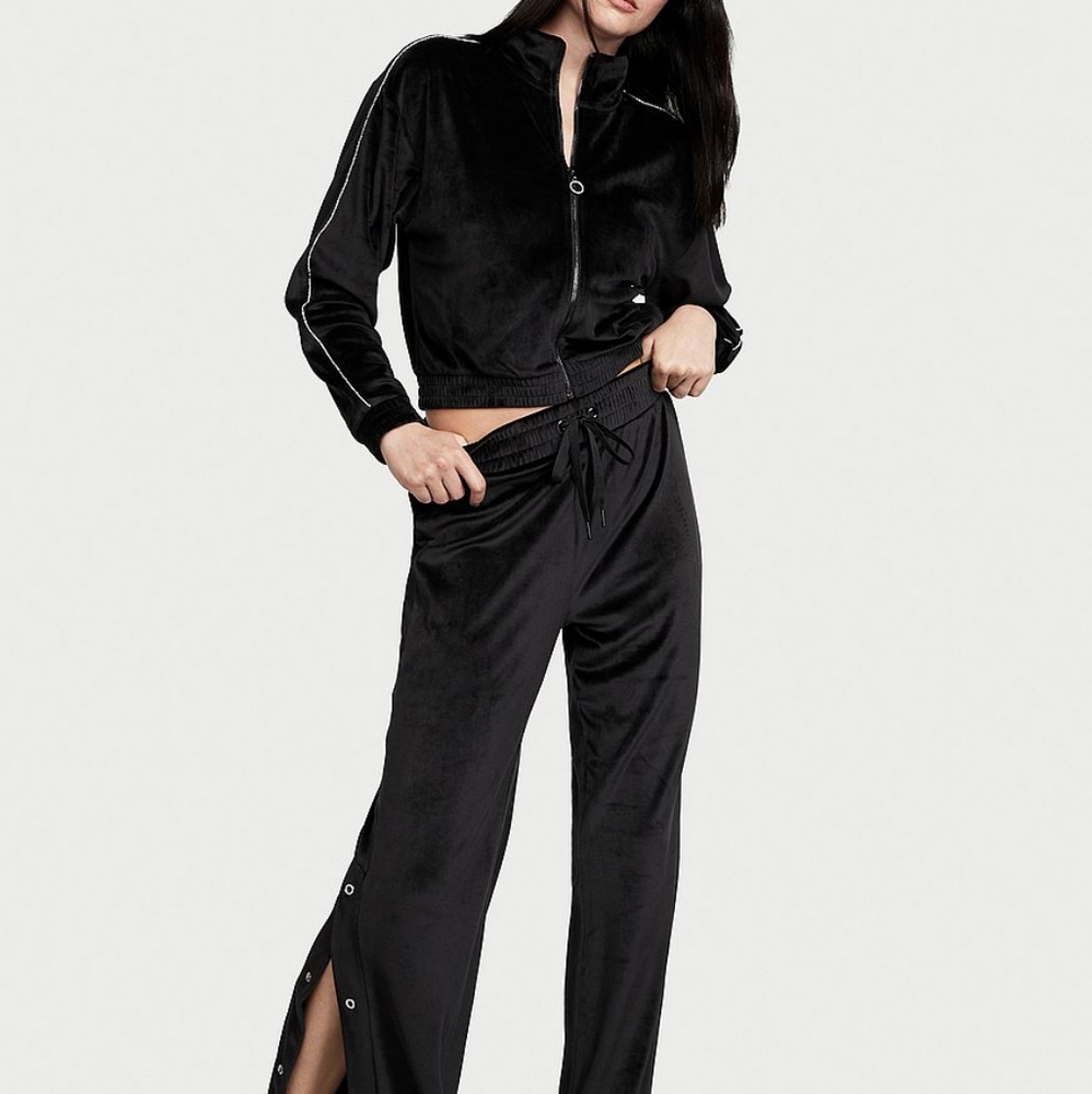 Victoria's Secret Diamante Wide-Leg Snap Lounge Pants